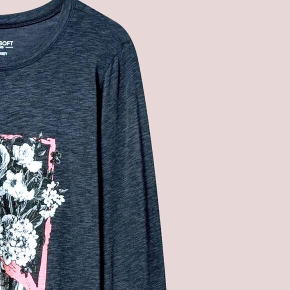 TORRID Floral SKULL ClassicβFit Super Soft Slub Long sleeve Tee SIZE 1X - Picture 7 of 16